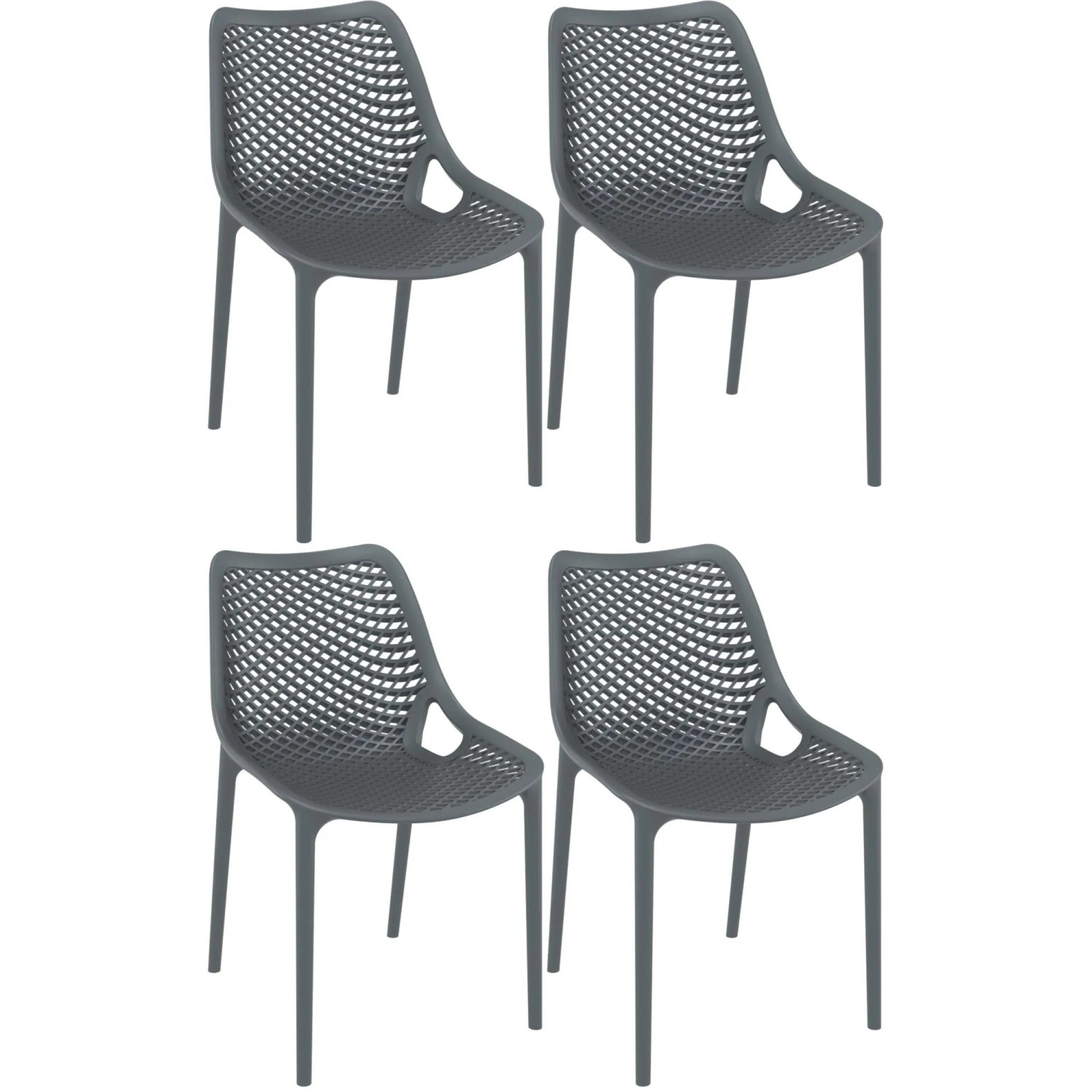 CLP 4er Set Stühle Air Dunkelgrau