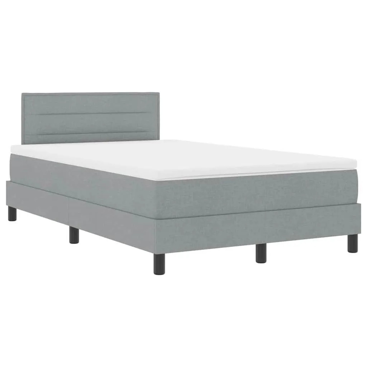 vidaXL Boxspringbett mit Matratze Hellgrau 120 x 200 cm Stoff 3342121 günstig online kaufen
