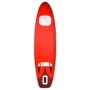Aufblasbares, rotes SUP-Board-Set von vidaXL, 300x76x10 cm, mit Paddel, Pumpe, Sitz, Reparaturset, Leash und Tasche.