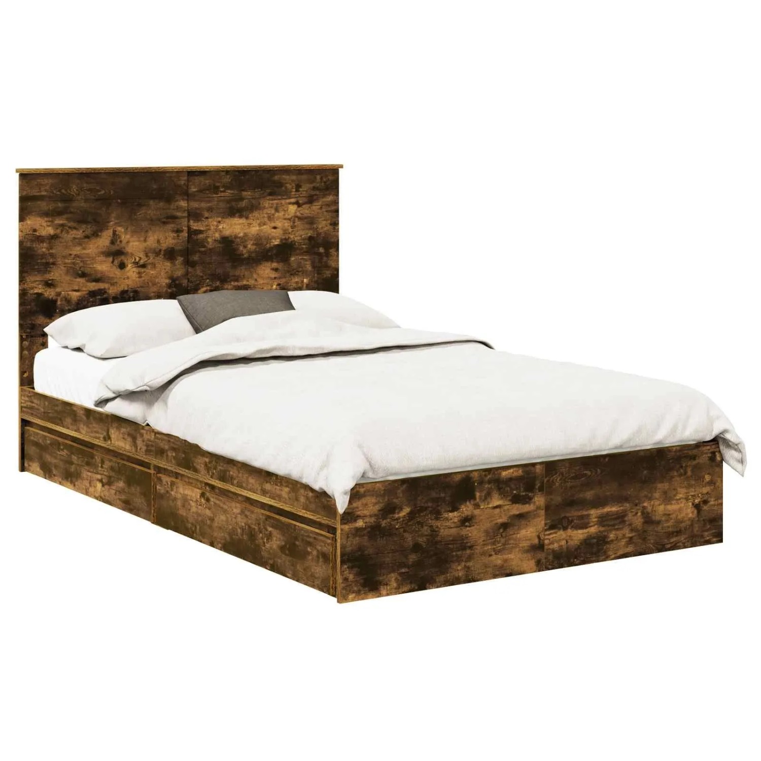 vidaXL Stauraumbett Räuchereiche 135 x 190 cm Holzwerkstoff 3409563 günstig online kaufen