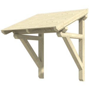 Skan Holz Vordach Potsdam 1, Natur, 176x156 cm, aus Fichte Konstruktionsvollholz (KVH).