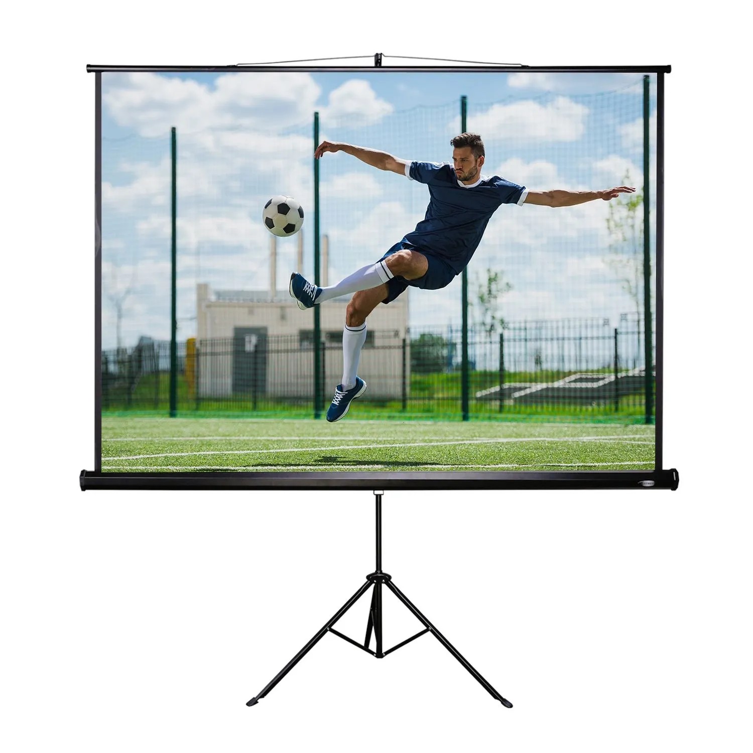 CCLIFE Beamer Leinwand mit Stativ Inklusiv Montagematerial 85 Zoll Projektionsleinwand Rolloleinwand Heimkino Mobile