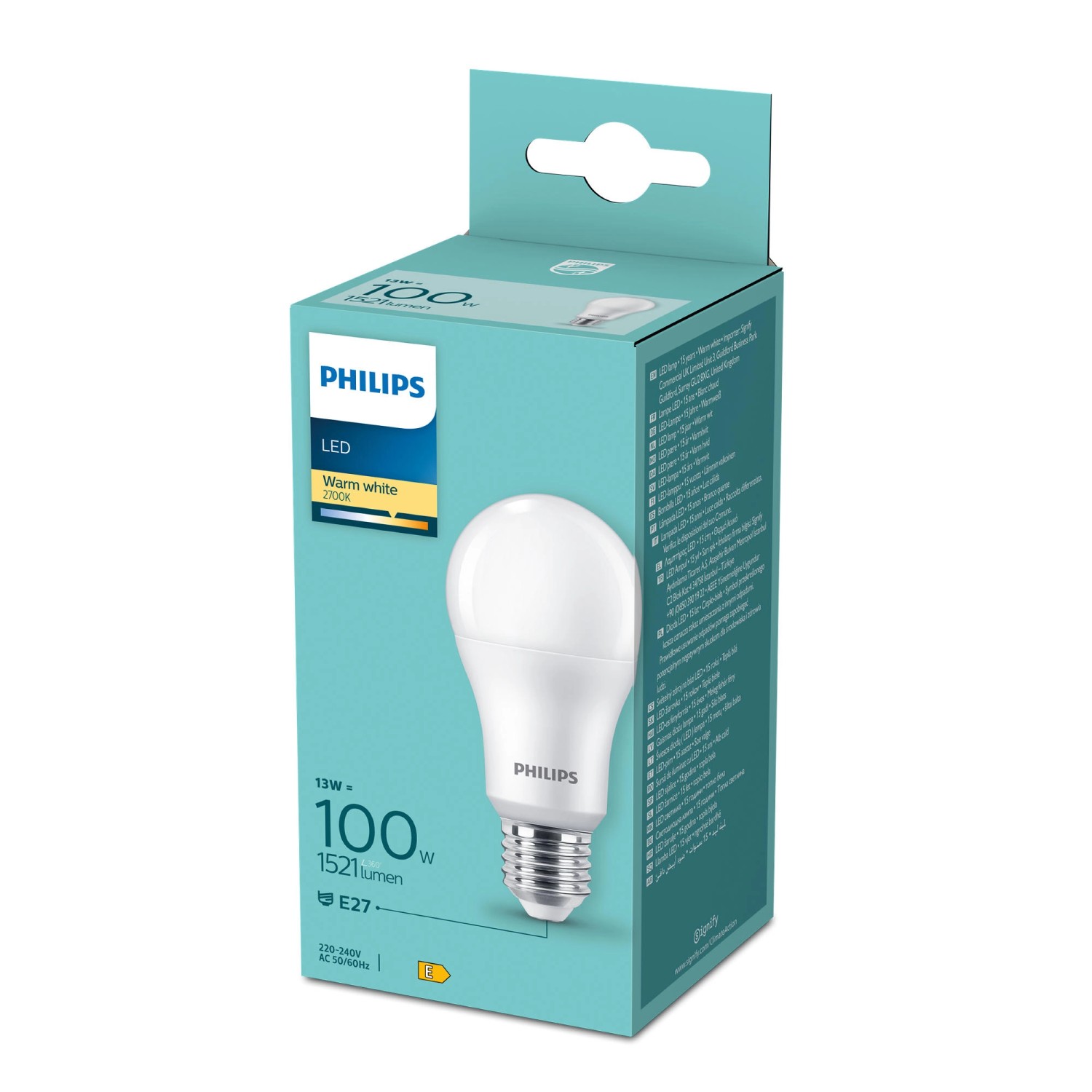Philips LED-Leuchtmittel E27 Glühlampenform 100 W 1.521 lm 12 cm x 6 cm