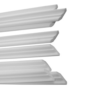 Weißes Decorate Zierprofil-Set XZL06, 12 Leisten à 2 m, für Decken- und Wandgestaltung.