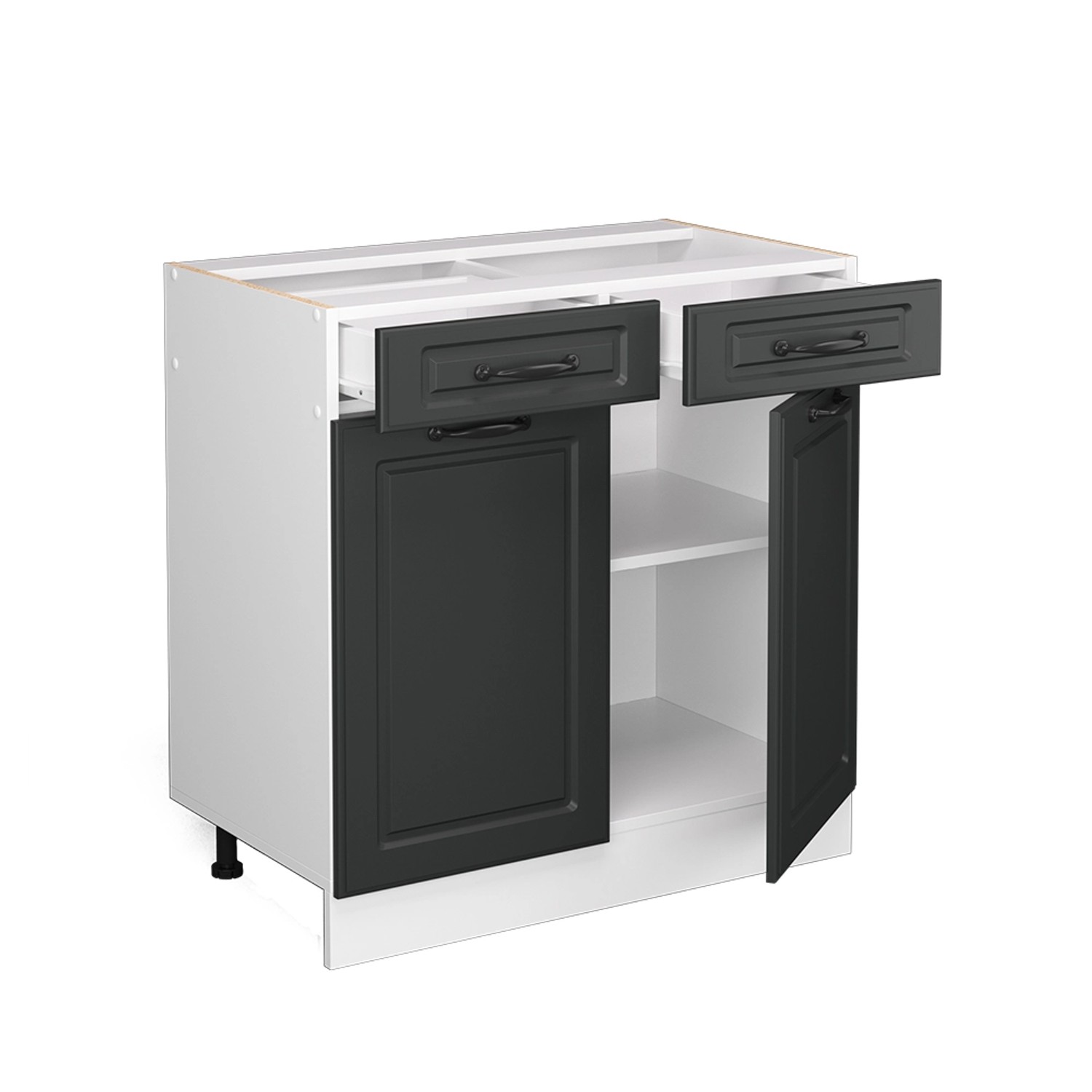 Thumbnail - Vicco Küchenunterschrank R-Line Anthrazit Landhaus/Weiß 80 cm AP Eiche
