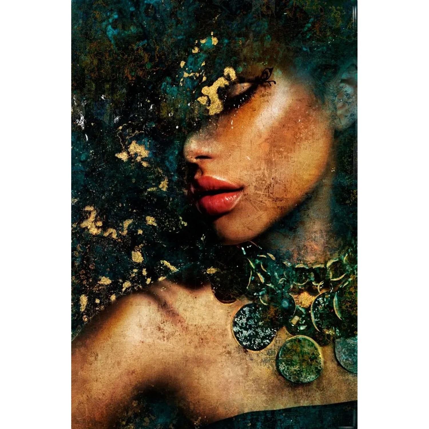 Art Universe Glasbilder Schönheit in Jade 80 x 120 cm