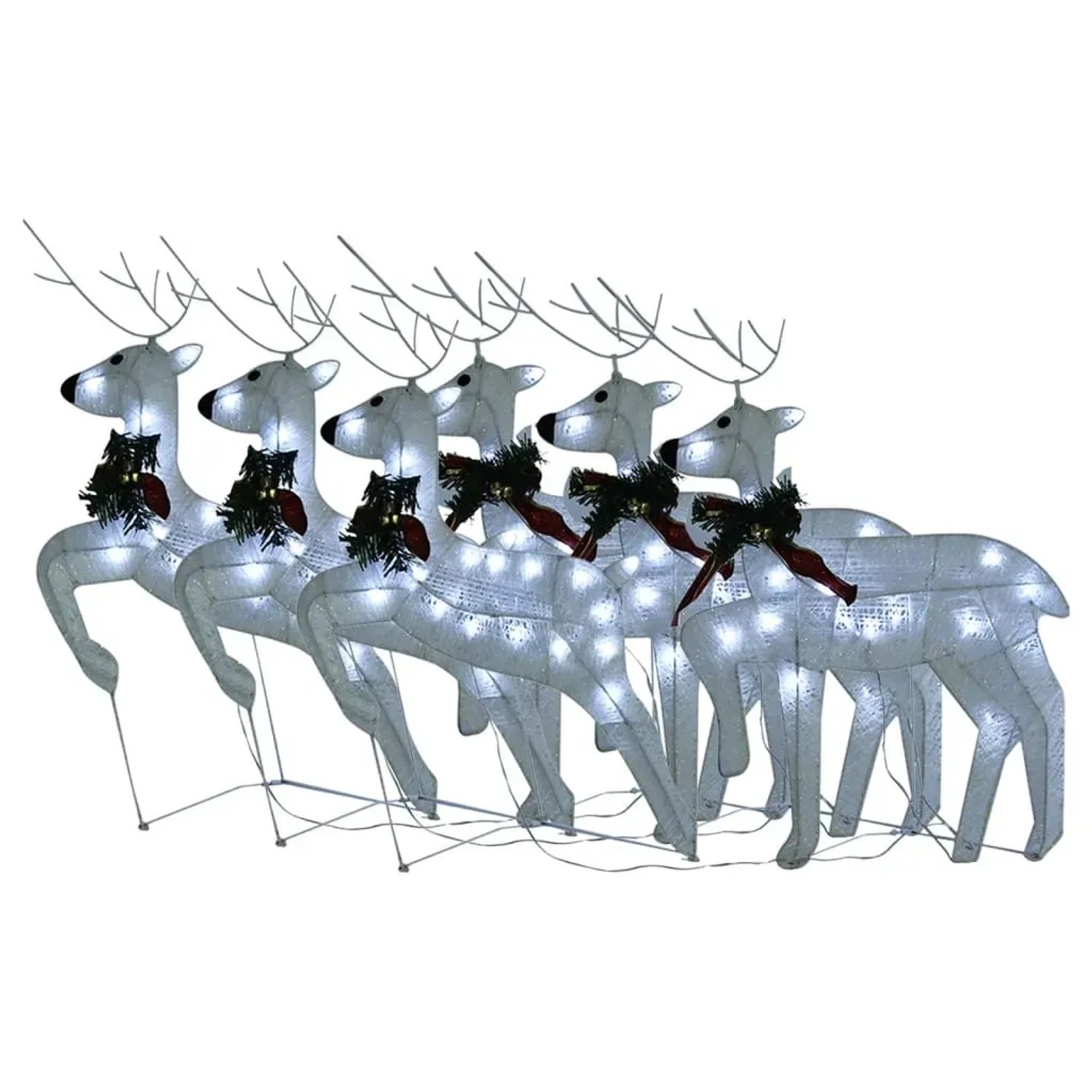 vidaXL LED-Rentiere 6 Stk Weiß 120 LEDs 3154271