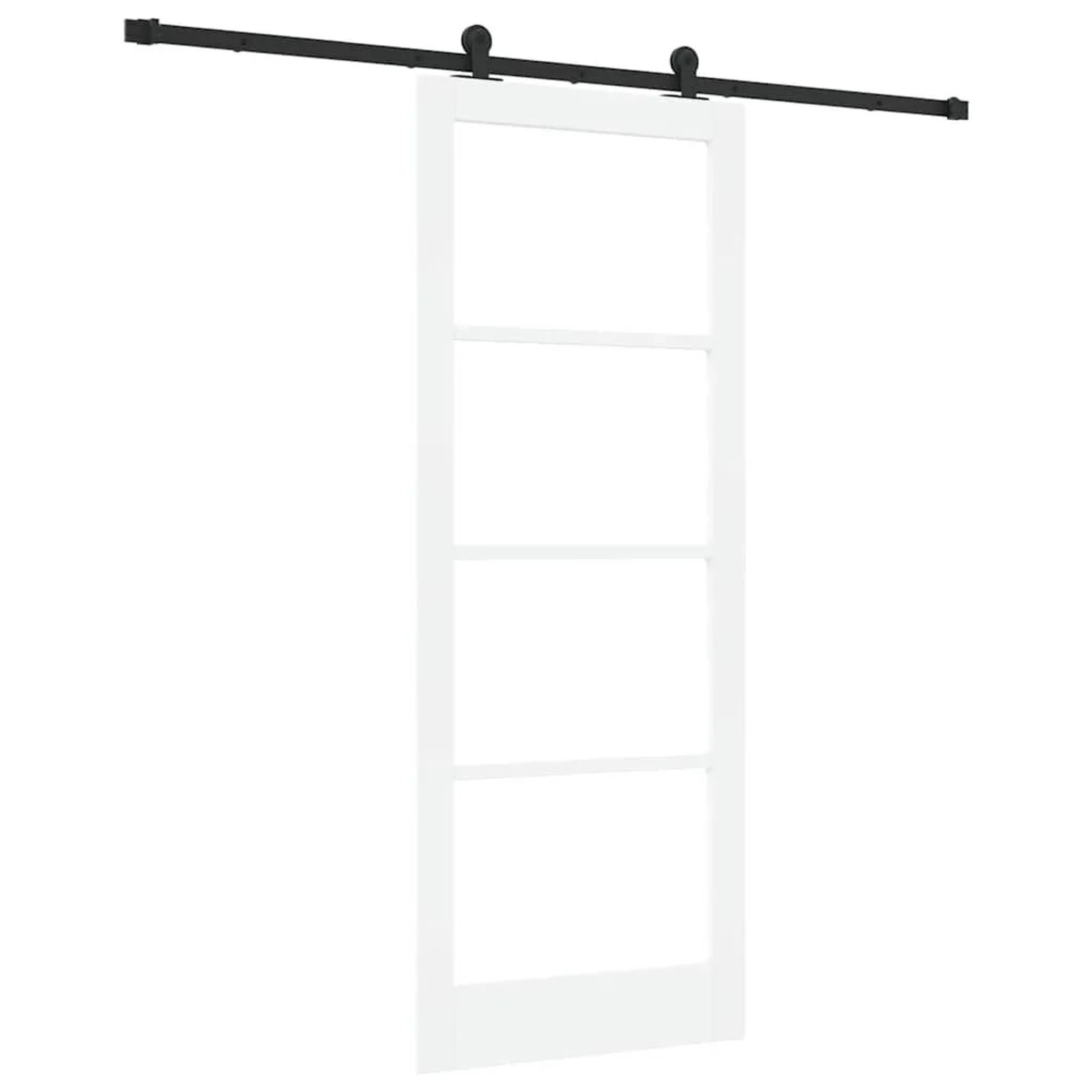 vidaXL Schiebetür ORKDAL Weiß 83 x 211 cm Massivholz Kiefer und Glas 3332140