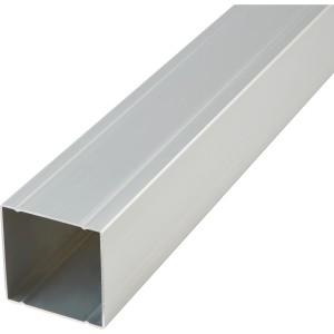 Silberner Aluminium-Pfosten (95 cm) mit Kappe für Zaunbau & Sichtschutz.