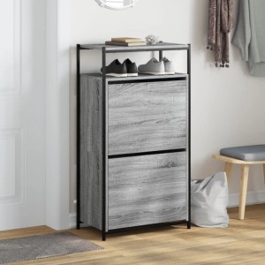 vidaXL Schuhschrank Grau Sonoma 60x34x112 cm Holzwerkstoff 840032