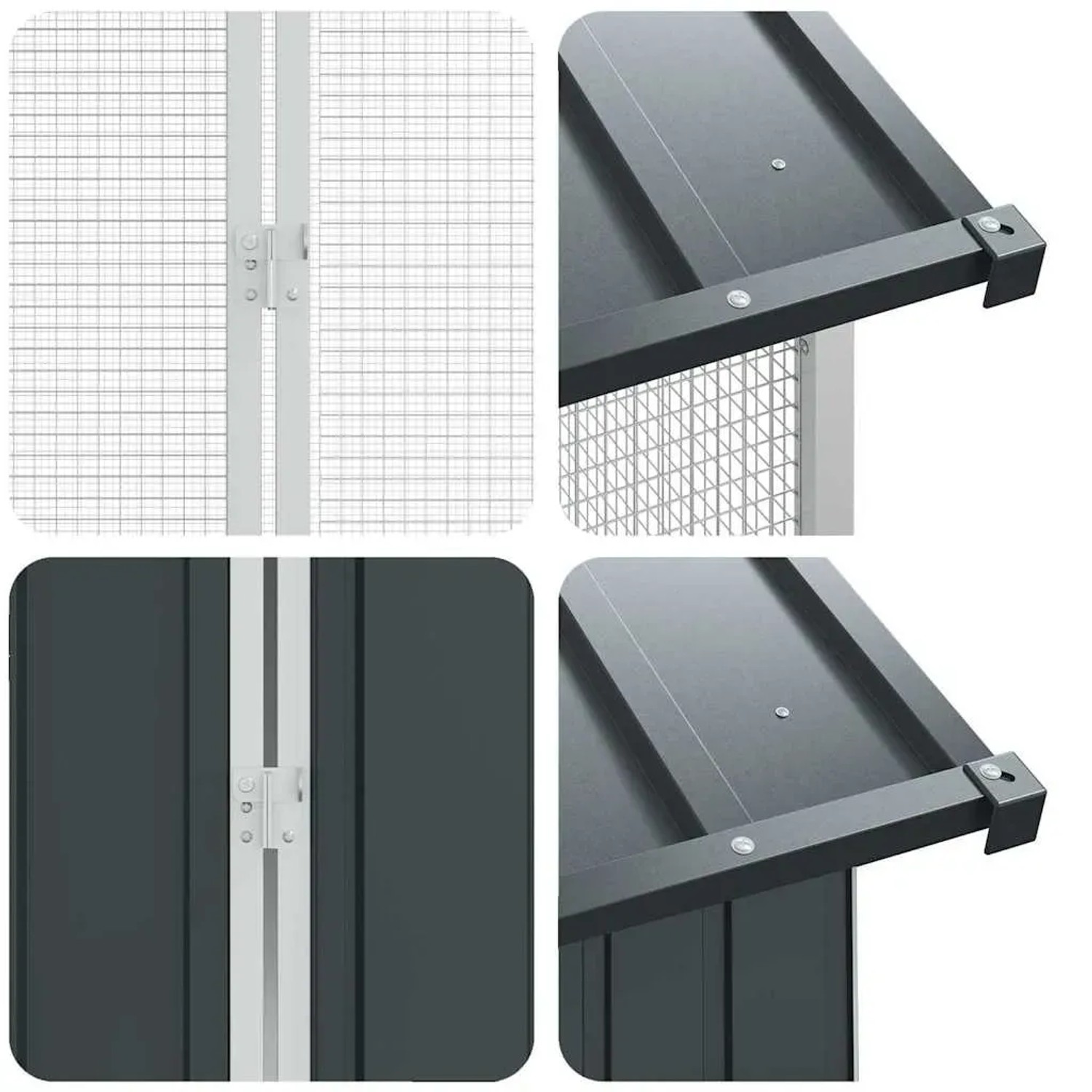 vidaXL Vogelkäfig Anthrazit 430 x 208 x 247 cm Verzinkter Stahl 3325153_7