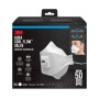 3M Aura Komfort Atemschutzmaske FFP2, 10er-Pack. Weißer Atemschutz mit Cool Flow Ventil in Verpackung.