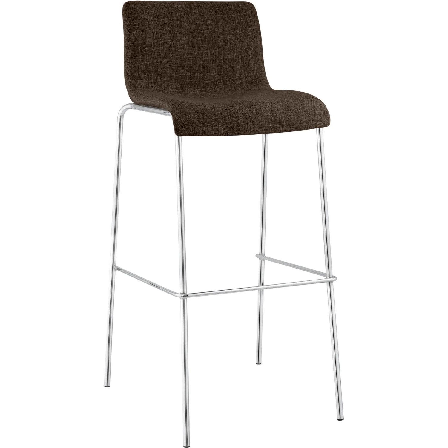 CLP Barhocker Hover Stoff Vierfußgestell Braun/Chrom
