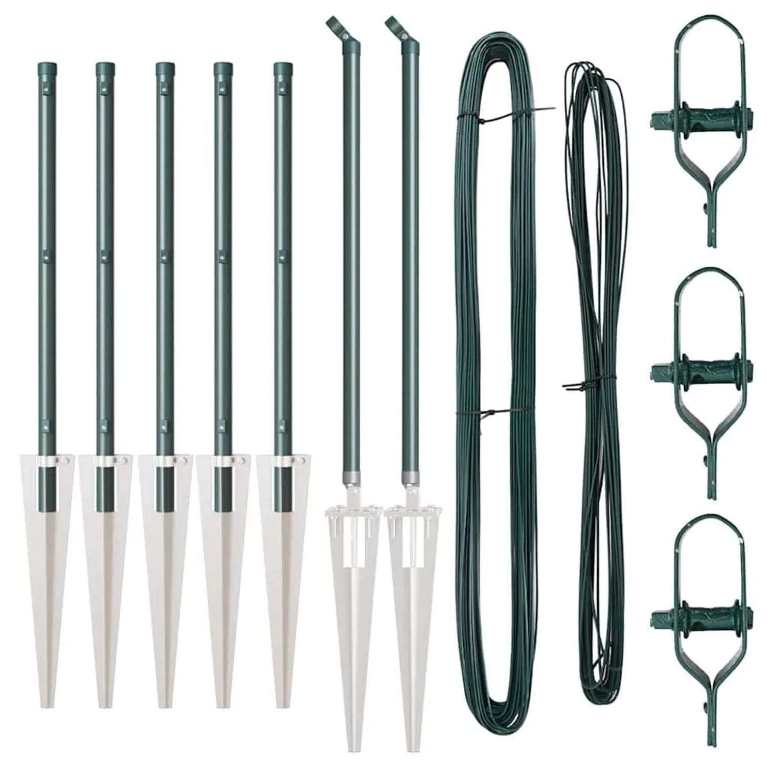 vidaXL Zaunpfosten 7 Stk Grün Stahl 42004238 günstig online kaufen