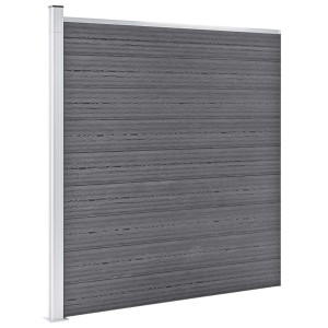 vidaXL WPC Zaun-Set 7 Quadrate + 1 Schräge 1311x186 cm Grau 3053239