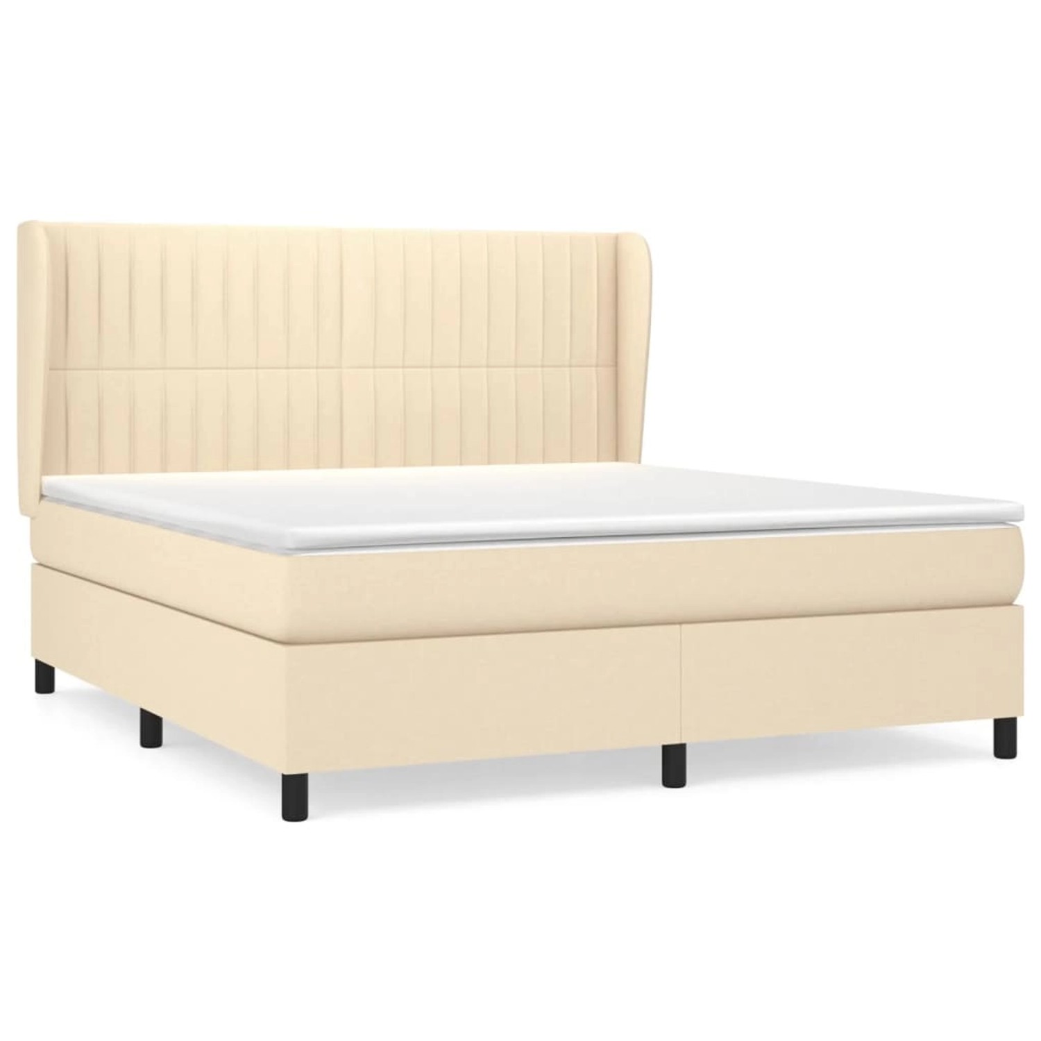 vidaXL Boxspringbett mit Matratze Creme 180x200 cm Stoff1372564 günstig online kaufen