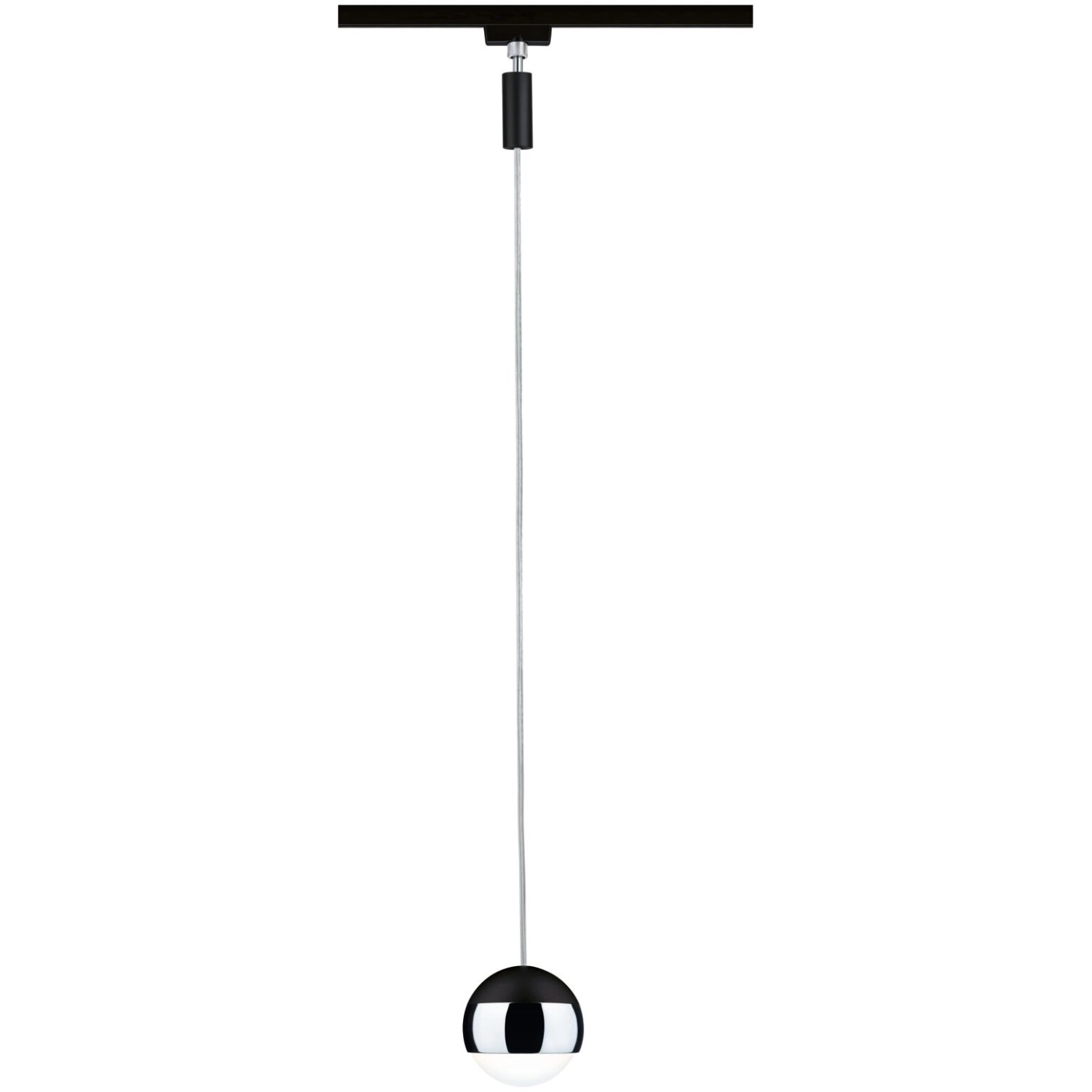 Paulmann Urail LED Pendel Capsule II, schwarz/chrom matt. Schienensystem-Leuchte.