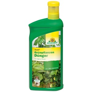 Neudorff Grünpflanzen-Dünger Azet Flüssig, 1 Liter Flasche für üppiges Wachstum und grüne Blätter.