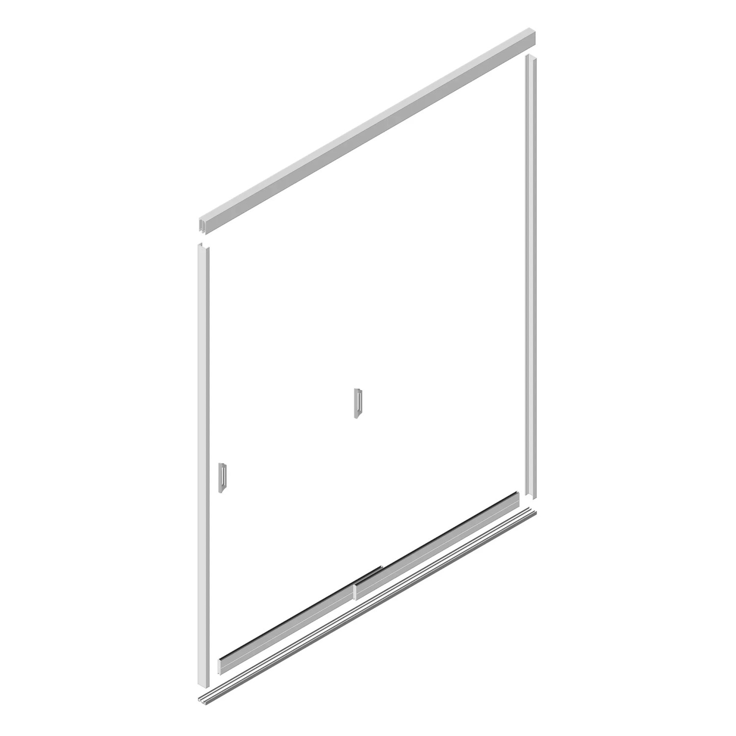 Dreamgarden Glasschiebewand 2,0 x 2,15 Meter 2-türig Glas Klar Weiß