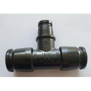 Georg Fischer iFit T-Stück 90° für Verbundrohr, Anschlüsse 25/32-16/20 mm.