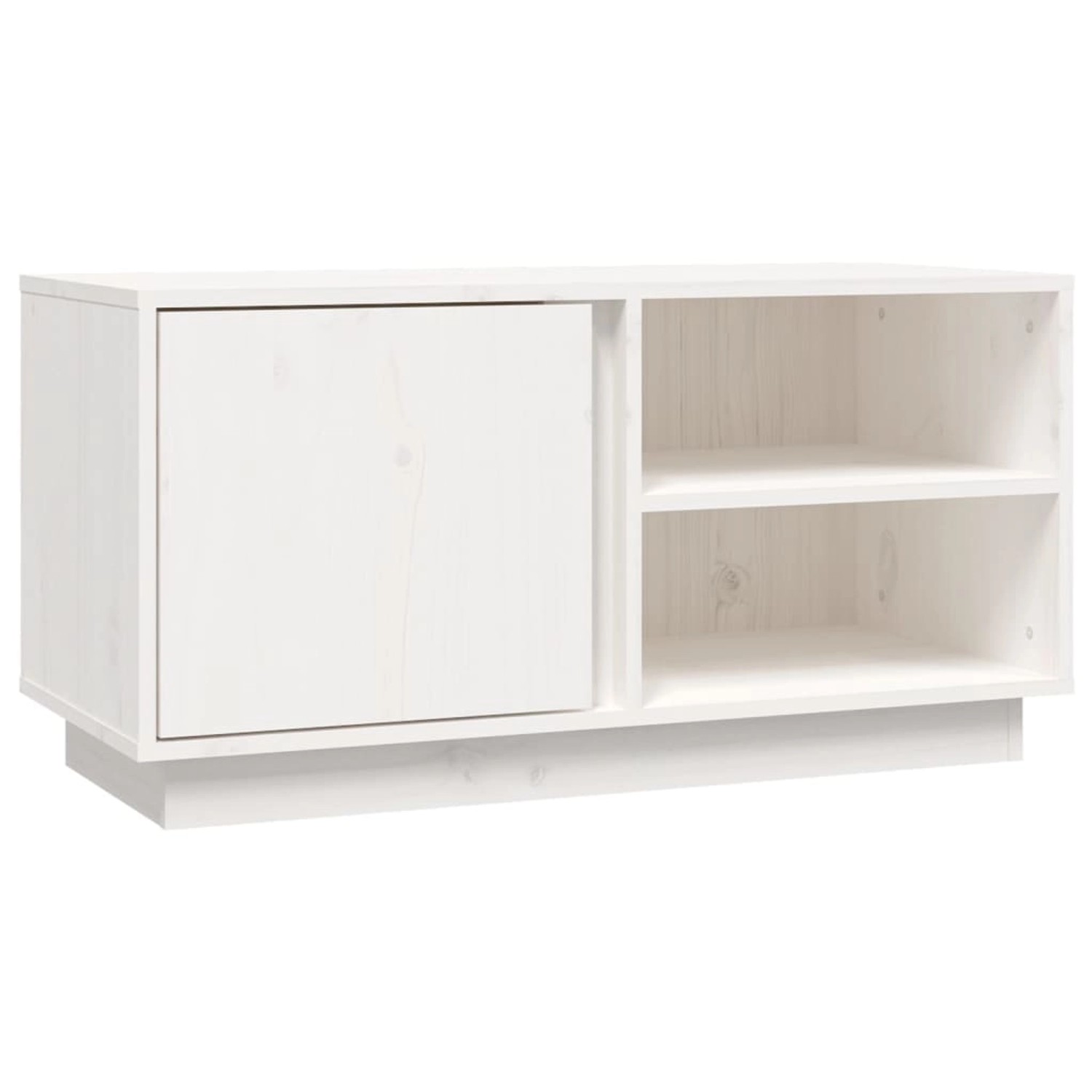 vidaXL TV-Schrank Weiß 80x35x40,5 cm Massivholz Kiefer 814465