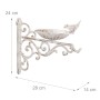 Relaxdays Vogeltränke Gusseisen Weiß Wetterfest 24 x 28 x 14 cm 1,2 kg_4