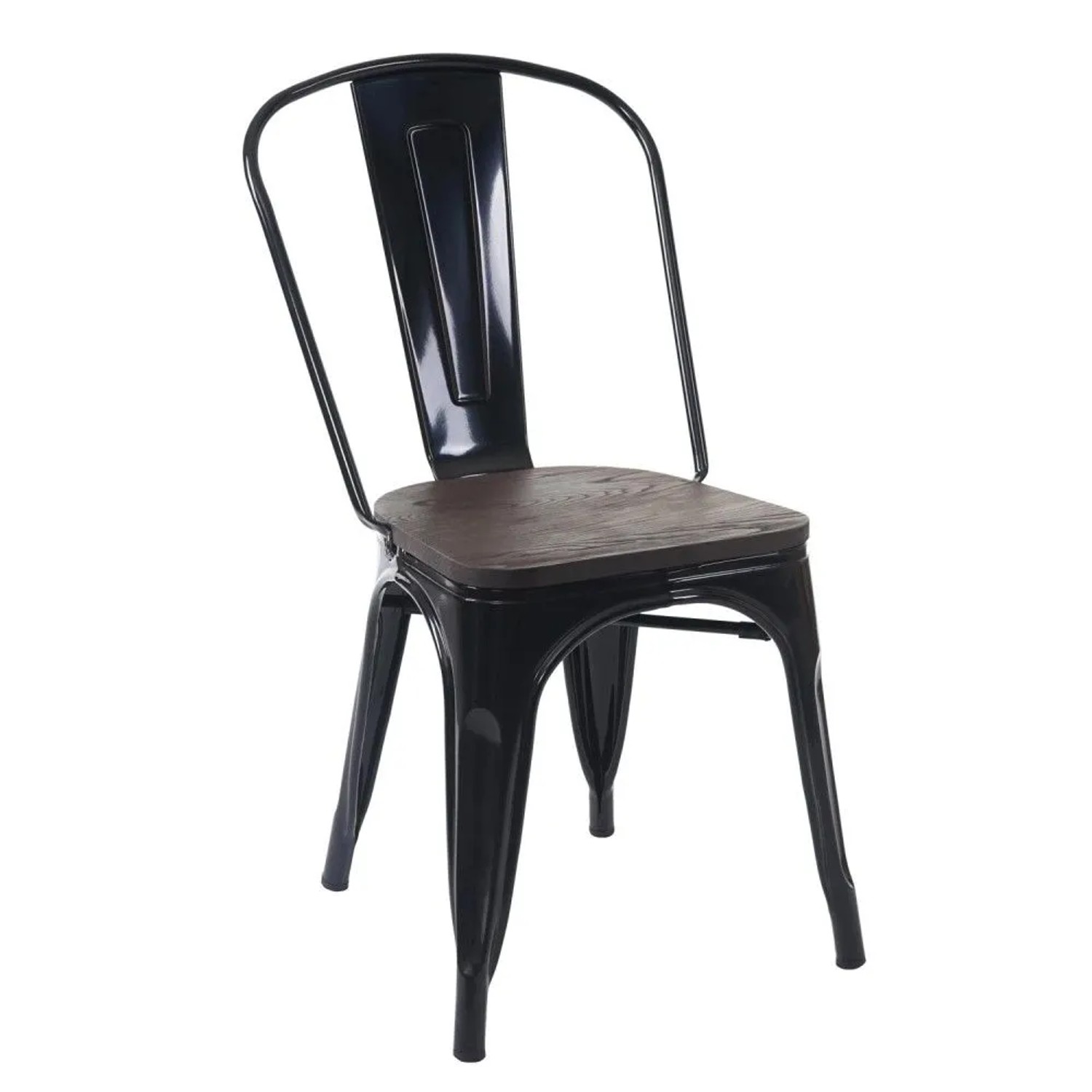 MCW Stuhl A73 Inkl. Holz-Sitzfläche Schwarz