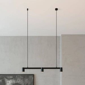 Arcchio Pendelleuchte Brinja 10008695 Modern in Schwarz aus Aluminium 3-flammig GU10 Wohnzimmerleuchte