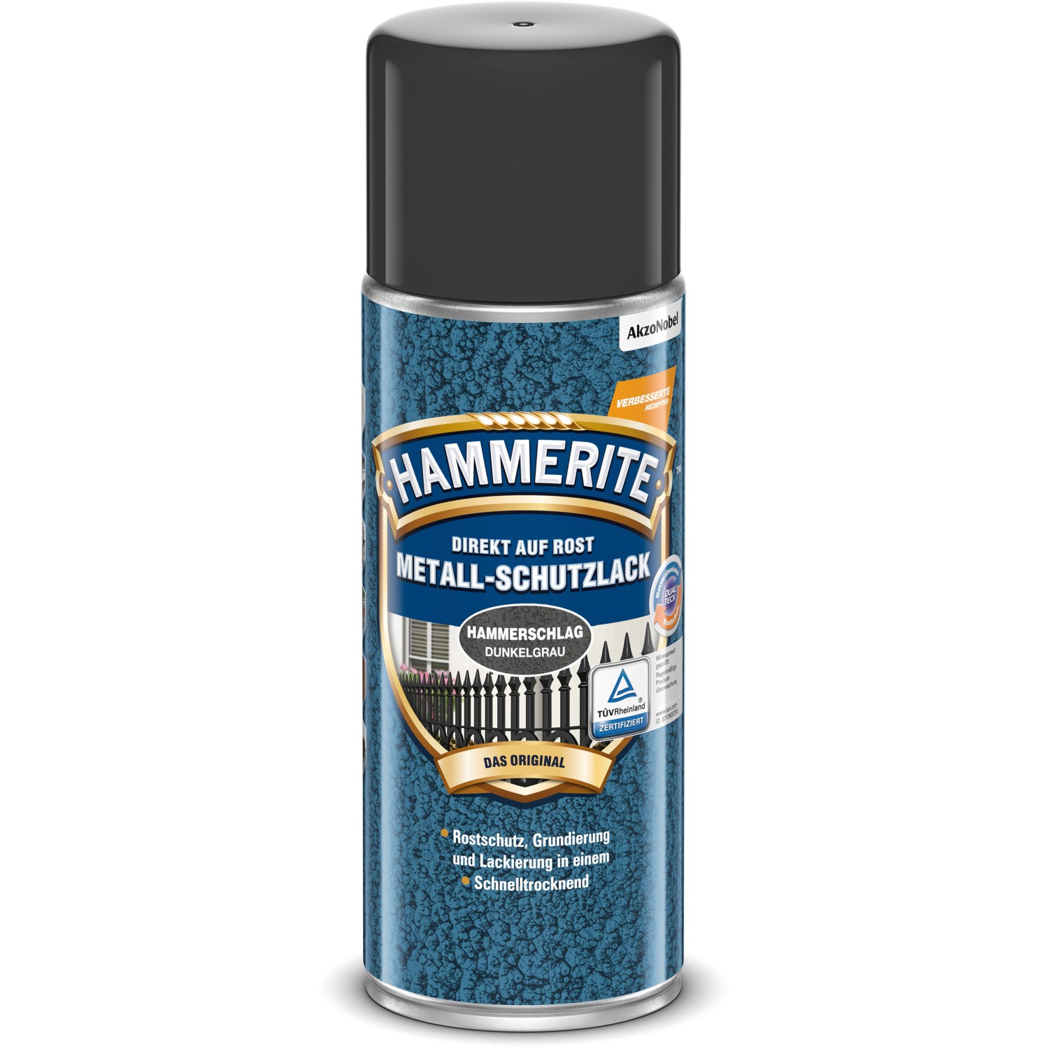 Hammerite Metall-Schutzlack Spray Dunkelgrau Hammerschlag 400 ml günstig online kaufen