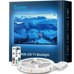 Govee TV-LED-Hintergrundbeleuchtung H6179 mit Fernbedienung und LED-Streifen.