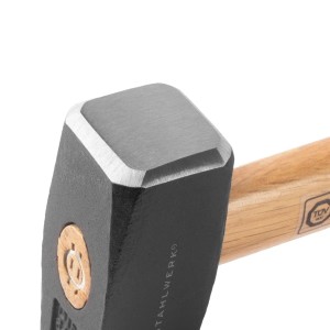 STAHLWERK Fäustel 1500G, Plattenhammer mit Holzstiel und Carbon-Stahl Kopf.