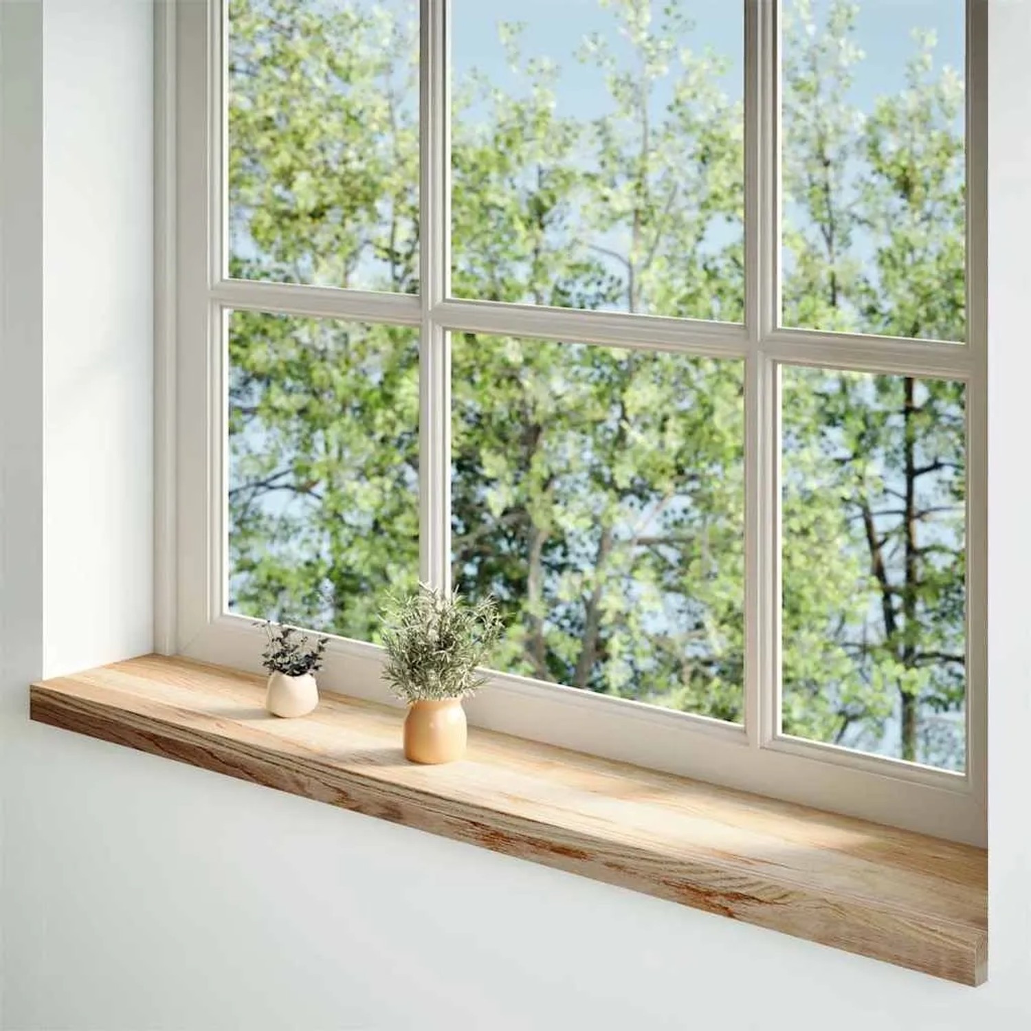 vidaXL Fensterbänke 2 Stk Unbehandelt 110x20x2 cm Massivholz Eiche 4009097_2