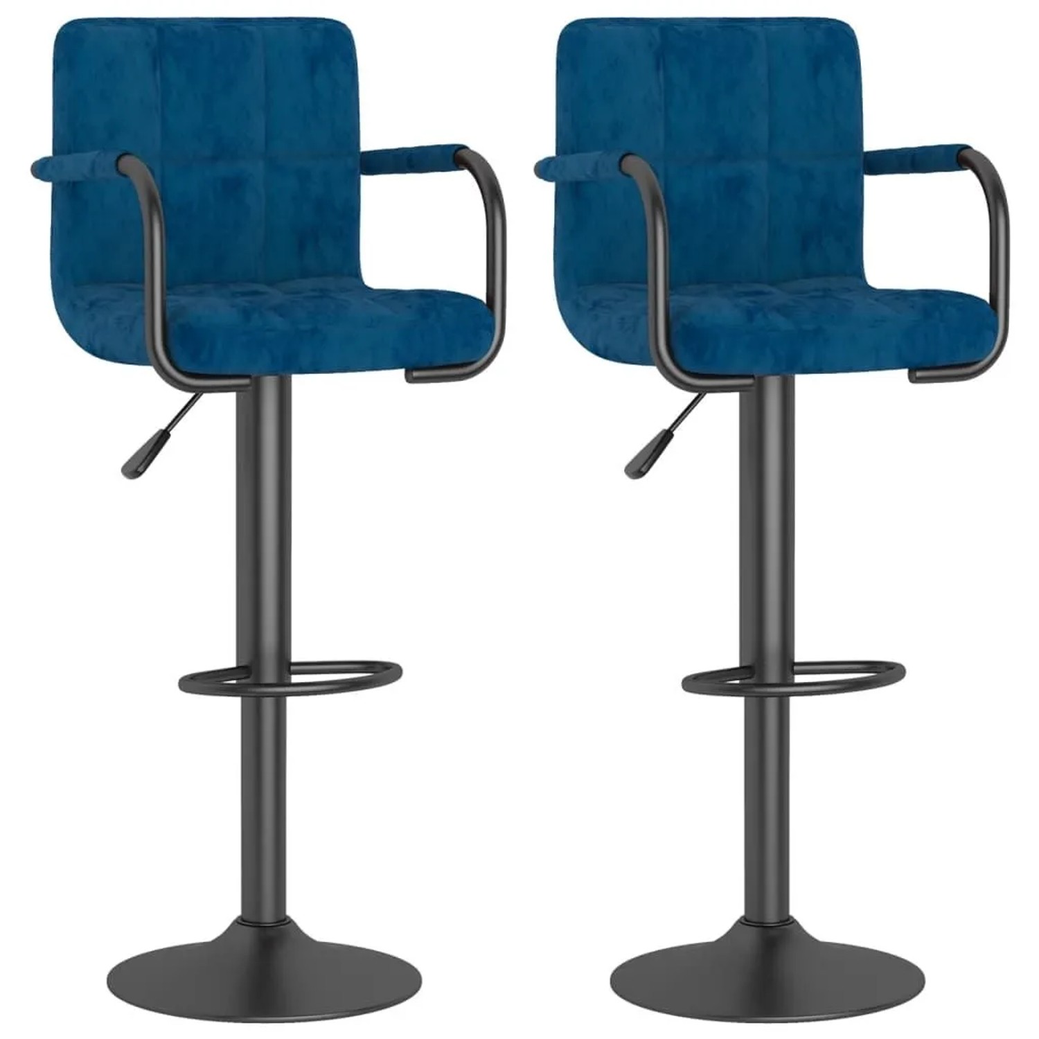 vidaXL Barhocker 2 Stk Blau Samt 334663
