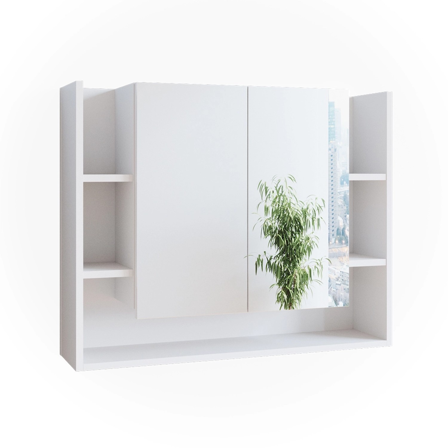 Vicco Badspiegelschrank Elira Weiß 80 x 64 cm