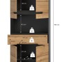 Hochschrank Canu in Artisan/Grau, 193x76x34 cm, mit offenen Fächern und Schublade. Bad-Standregal für mehr Stauraum.