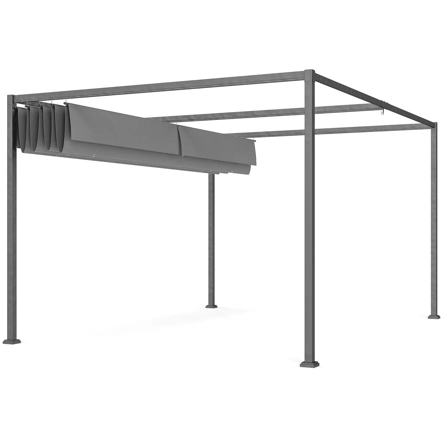 Outsunny Pergola Stahl Polyester Dunkelgrau 400L x 300B x 222H cm günstig online kaufen