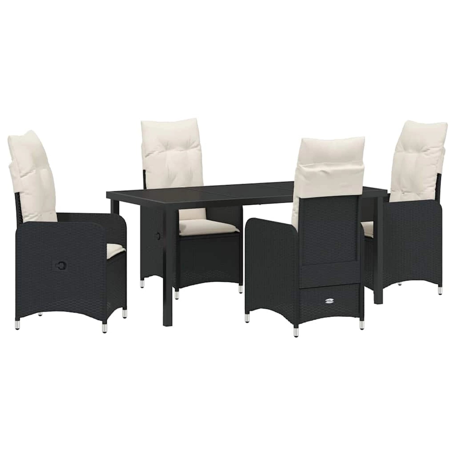 vidaXL Garten Essgruppe mit Kissen 5-Tlg Schwarz Poly Rattan 3379635 günstig online kaufen