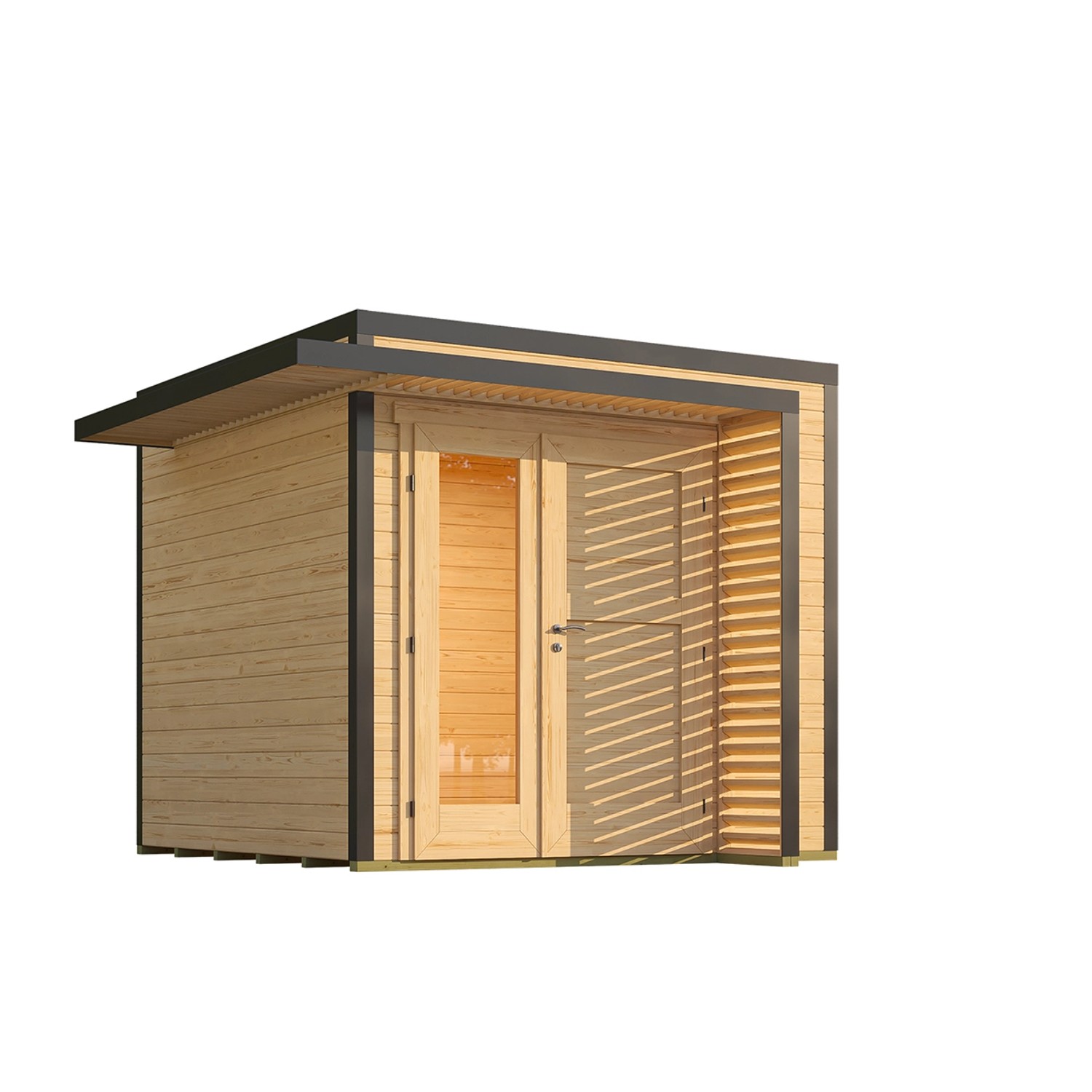 Weka Gartenhaus Amberley 1,5-Fache Tür Natur 250 cm x 250 cm günstig online kaufen