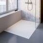 Rechteckige, extraflache Schulte Duschwanne ExpressPlus Midra, 120x80 cm, in Weiß mit Duschkabine.