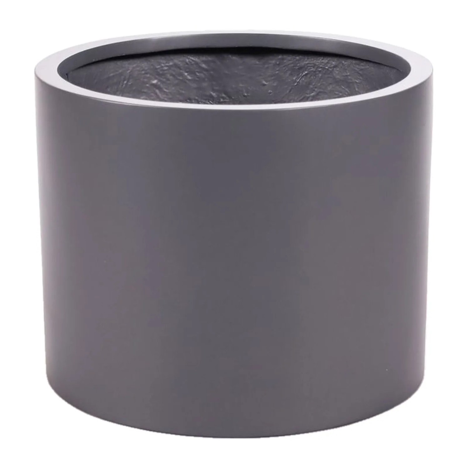 Elegant Einrichten Pflanzkübel Fiberglas Zylindrisch D30xH25cm Anthrazit-Metallic