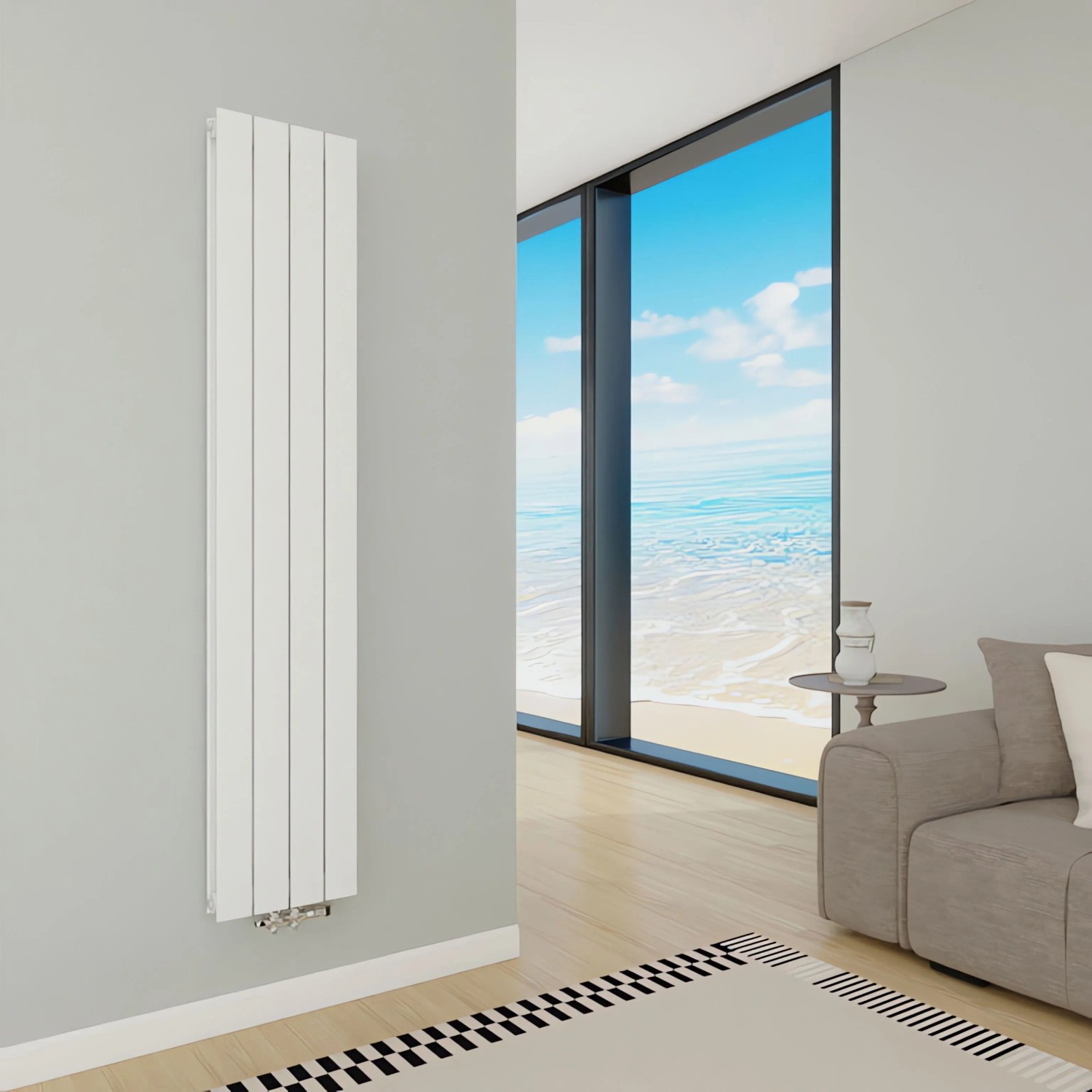 AICA Heizkörper Flachheizkörper Paneelheizkörper Vertikal 160x29cm Mittelanschluss Weiß Doppellagig 982W