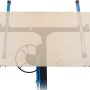 Güde Trockenbaulift GTL 335 in Blau mit angehobener Gipskartonplatte.