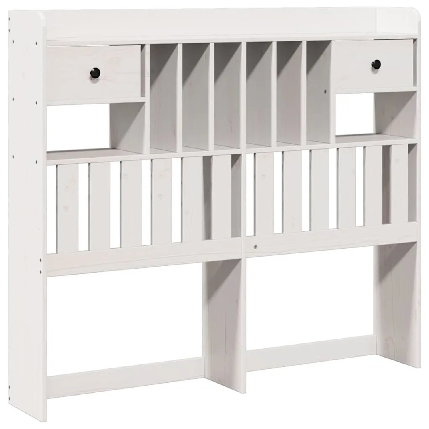 vidaXL Kopfteil mit Stauraum Weiß 135 cm Massivholz Kiefer 855515