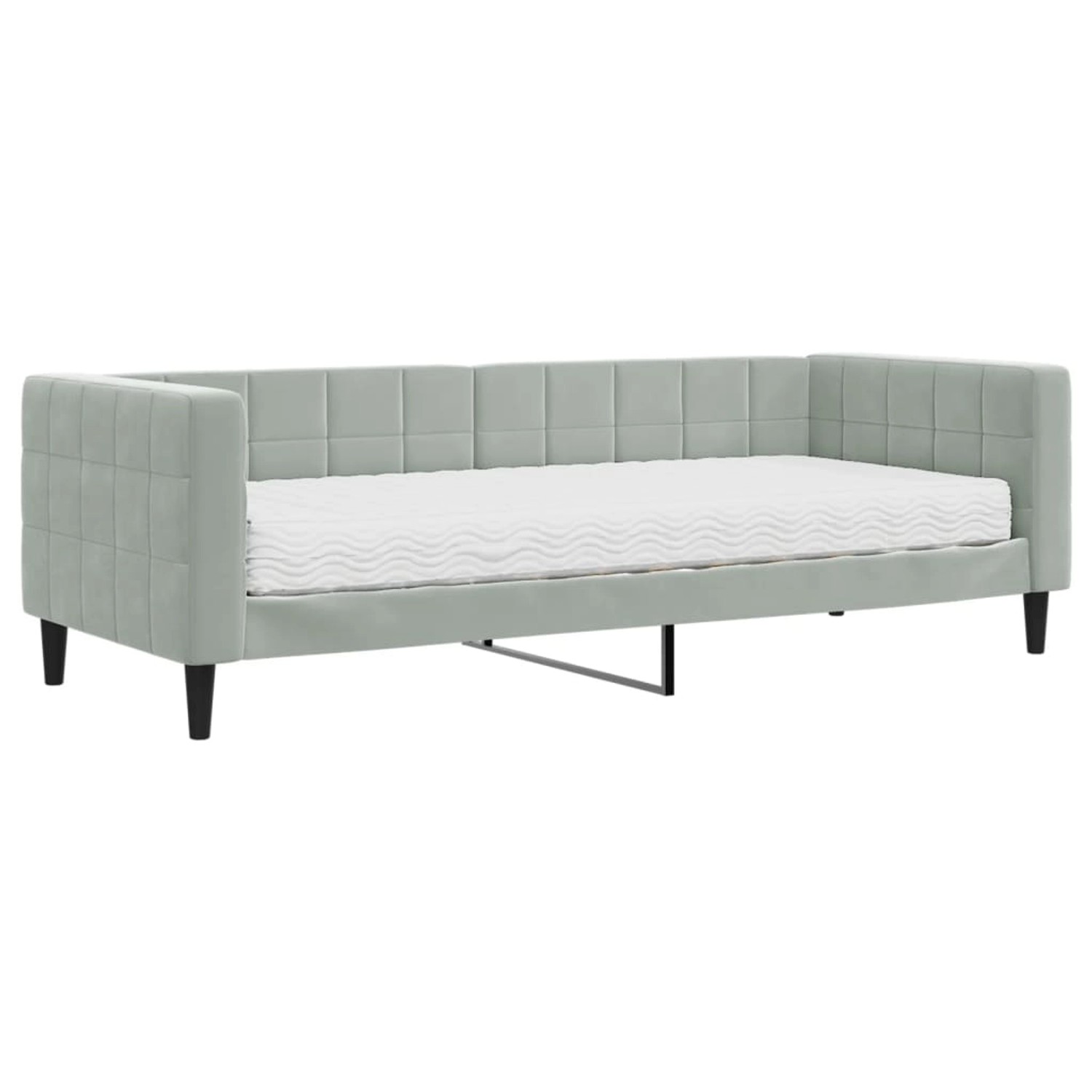 vidaXL Tagesbett mit Matratze Hellgrau 80x200 cm Samt1843222