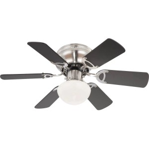 GLOBO Deckenventilator Ugo, 76 cm, Buche/Graphit, mit Lampe und Zugketten.