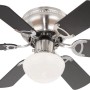 GLOBO Deckenventilator Ugo, 76 cm, Buche/Graphit, mit Lampe und Zugketten.