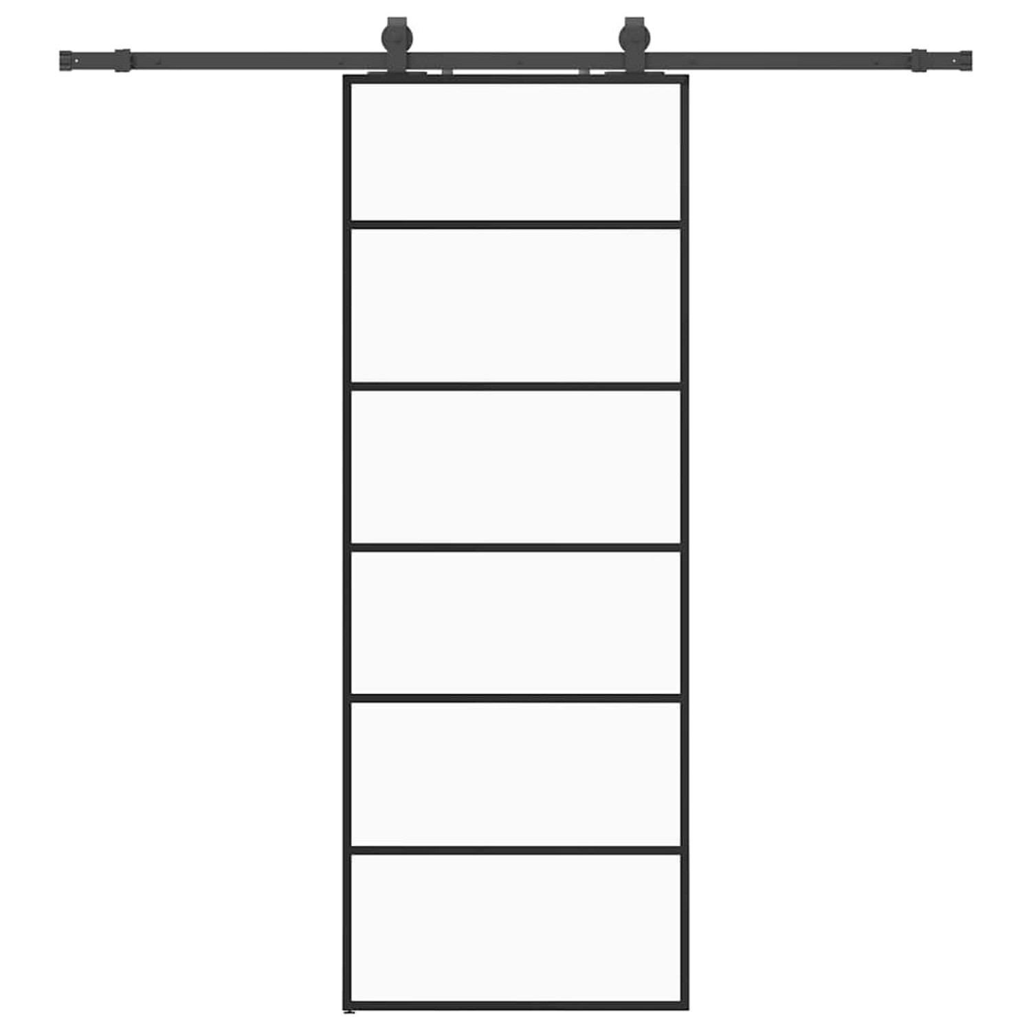 vidaXL Schiebetür mit Beschlag Schwarz 76x205 cm ESG-Glas 3375847 günstig online kaufen