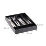 Relaxdays Besteckkasten Bambus Schwarz 5 Fächer 4,5 cm x 25 cm x 34 cm_2