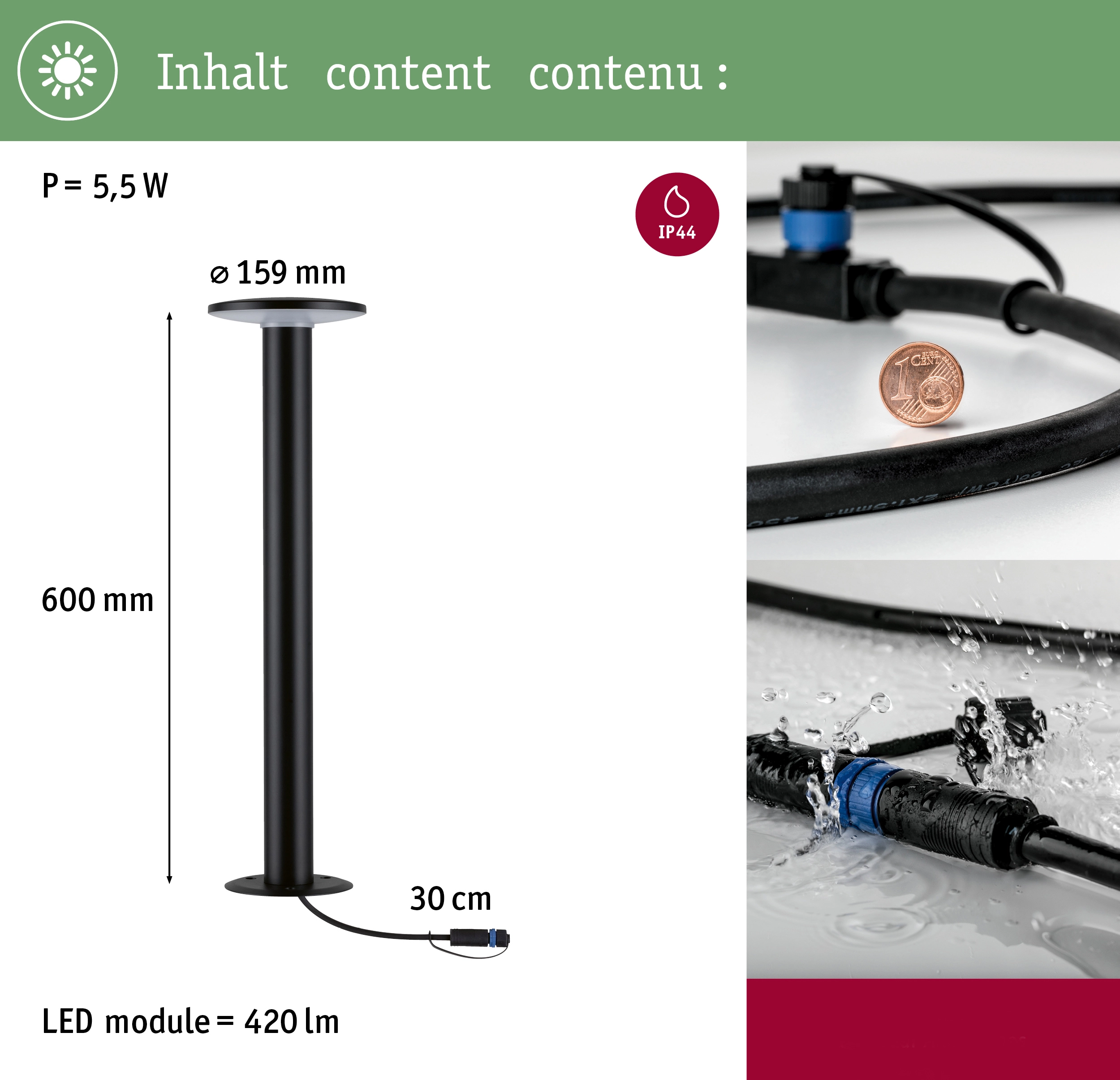 Paulmann Plug bei & OBI RGBW Anthrazit Shine IP44 Urail kaufen 5W LED-Außen-Pollerleuchte