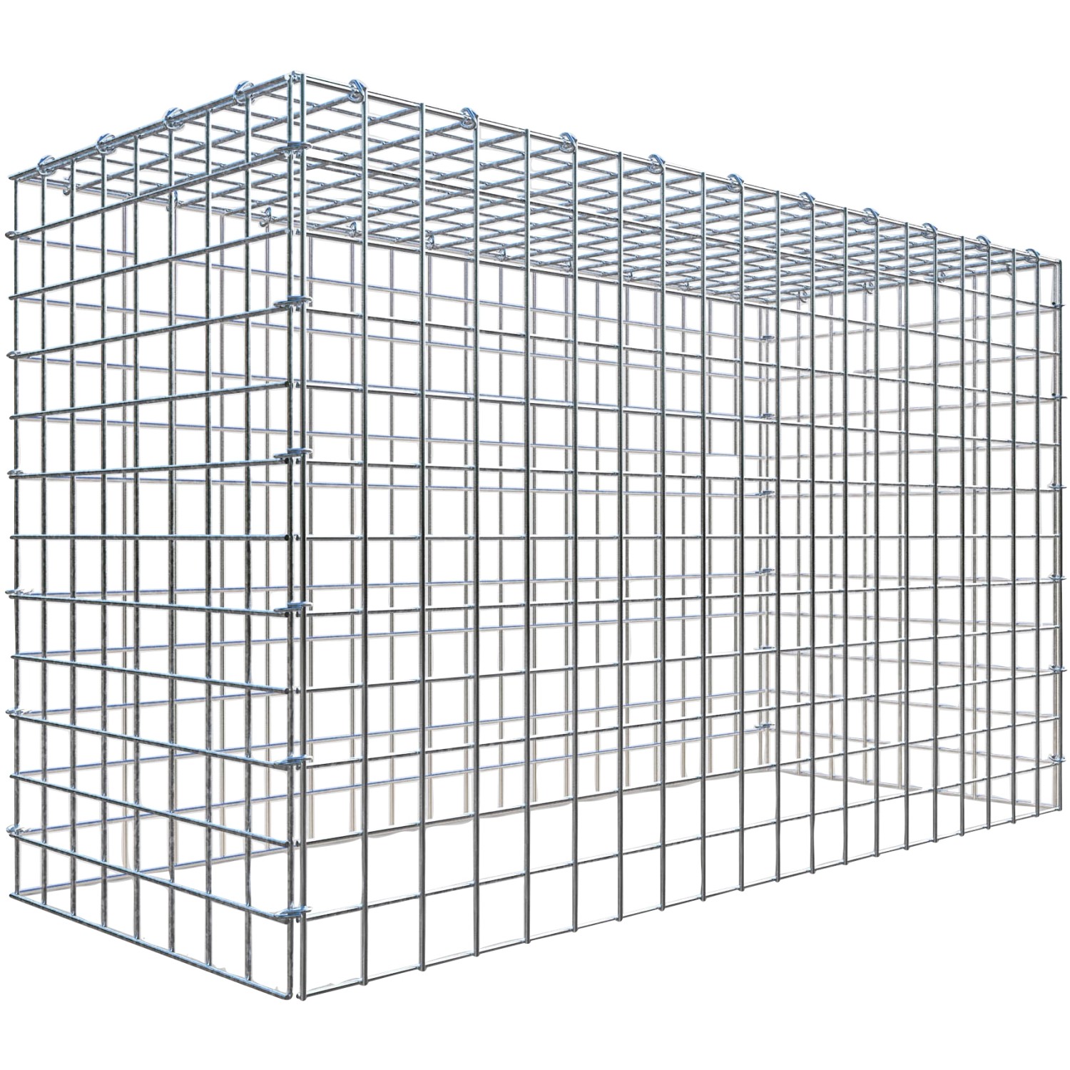 Gabiona C-Ring-Gabione-Anbaukorb Typ 3 60 x 100 x 40 cm Maschenw 5 x 5 cm